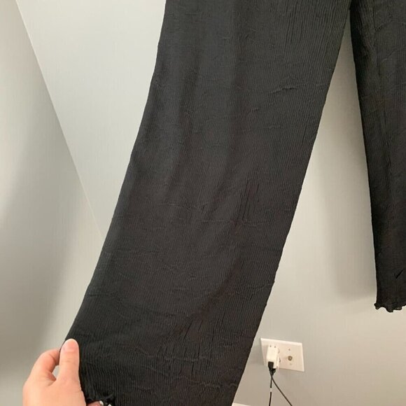 Pleats Collection by Pings Imports Pants Black Crinkle Pull On Elastic Pants XL - Picture 2 of 10